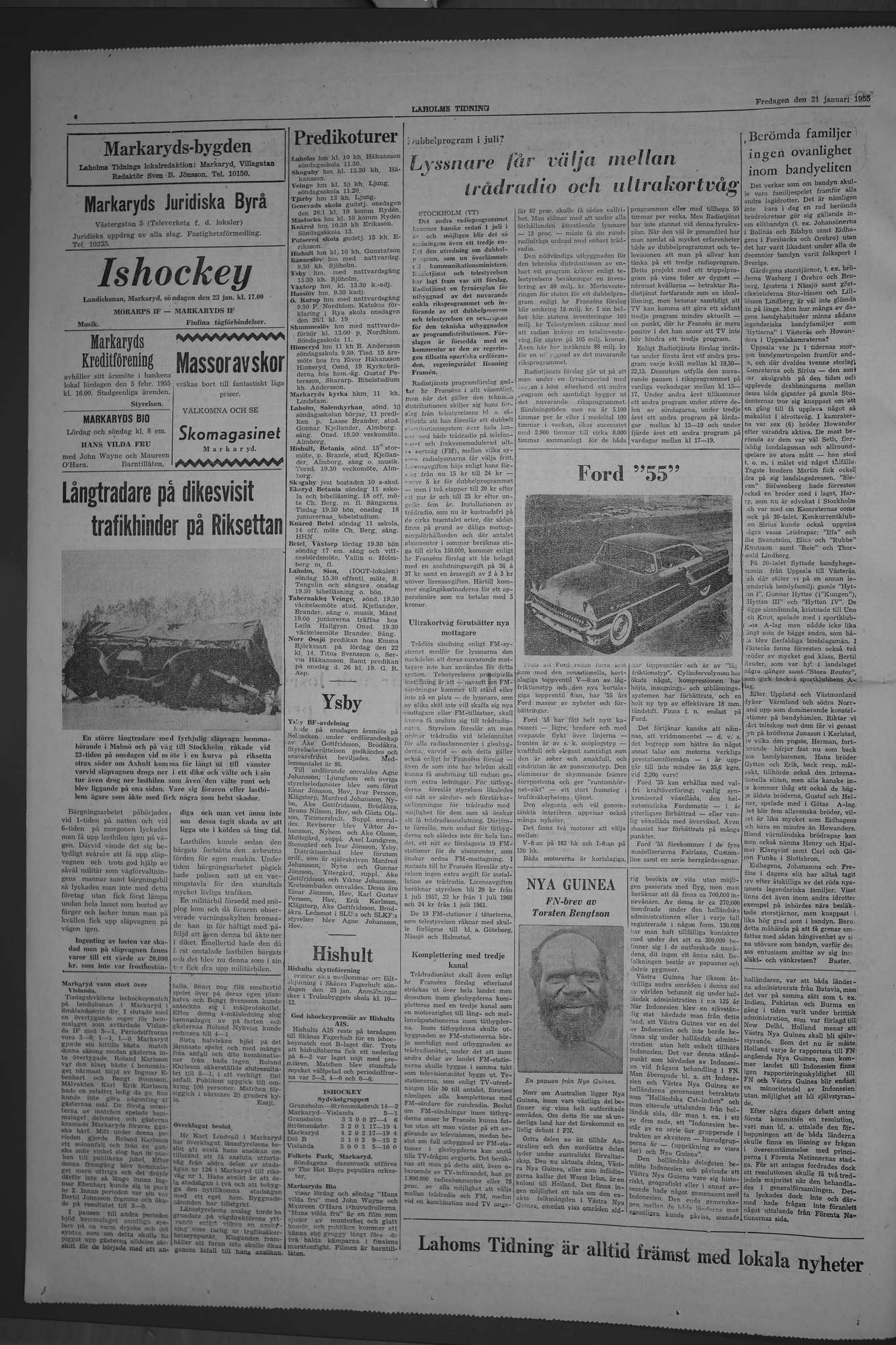 Laholms Tidning Fredag 21 januari 1955, sida 4