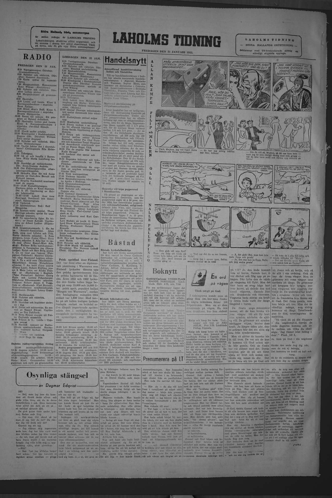 Laholms Tidning Fredag 21 januari 1955, sida 8