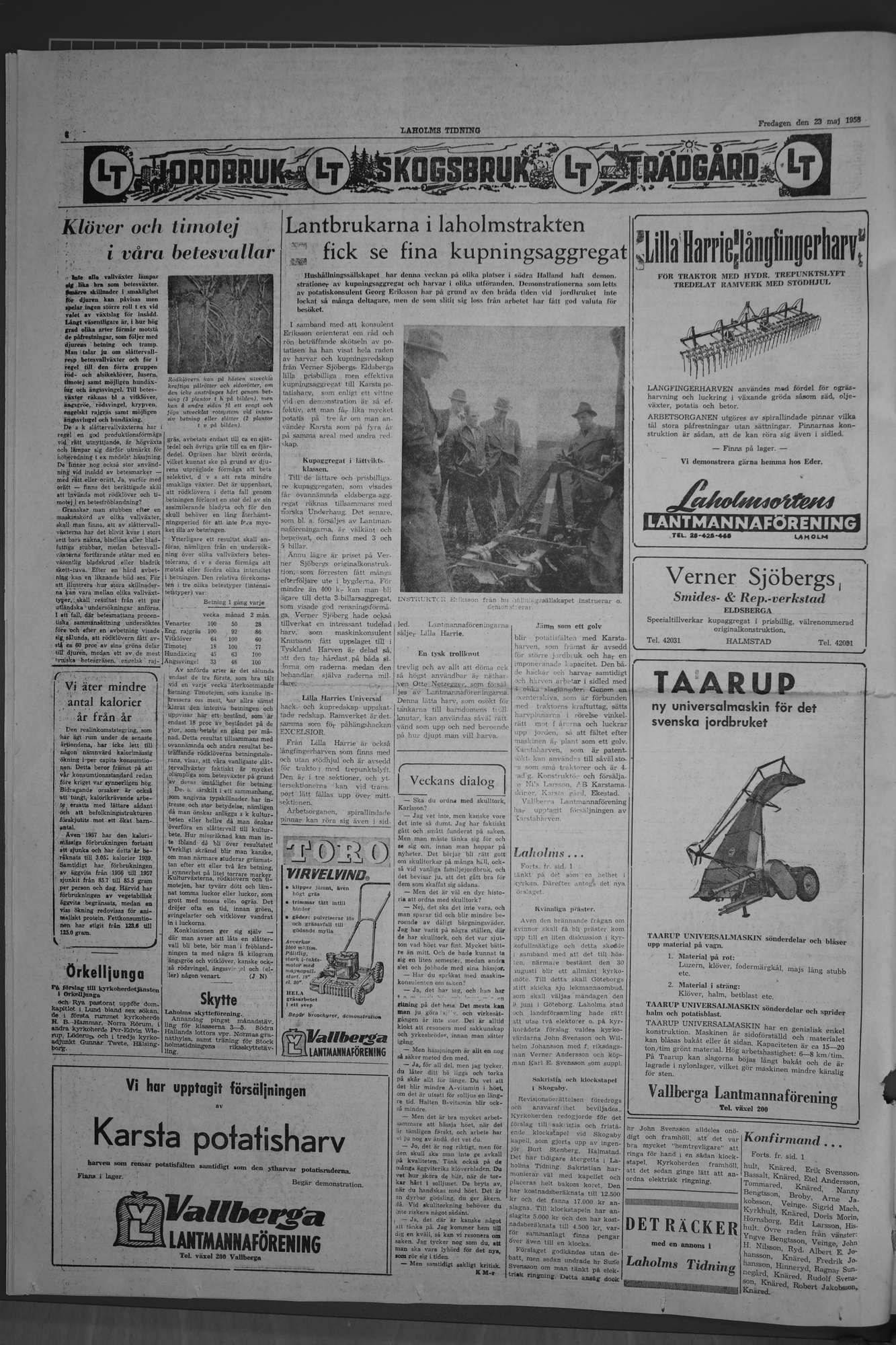 Laholms Tidning Fredag 23 maj 1958, sida 4