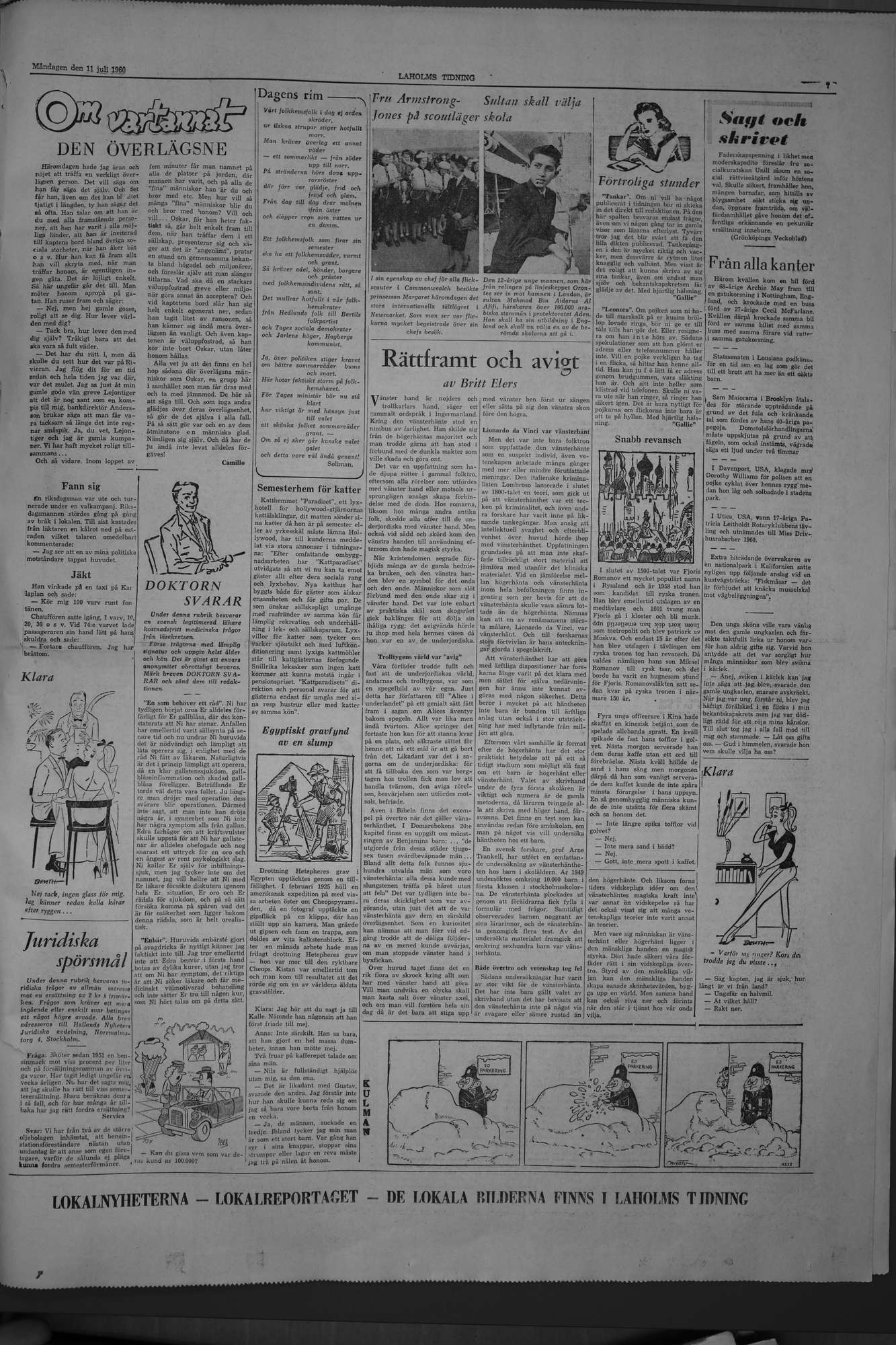 Laholms Tidning Måndag 11 juli 1960, sida 7