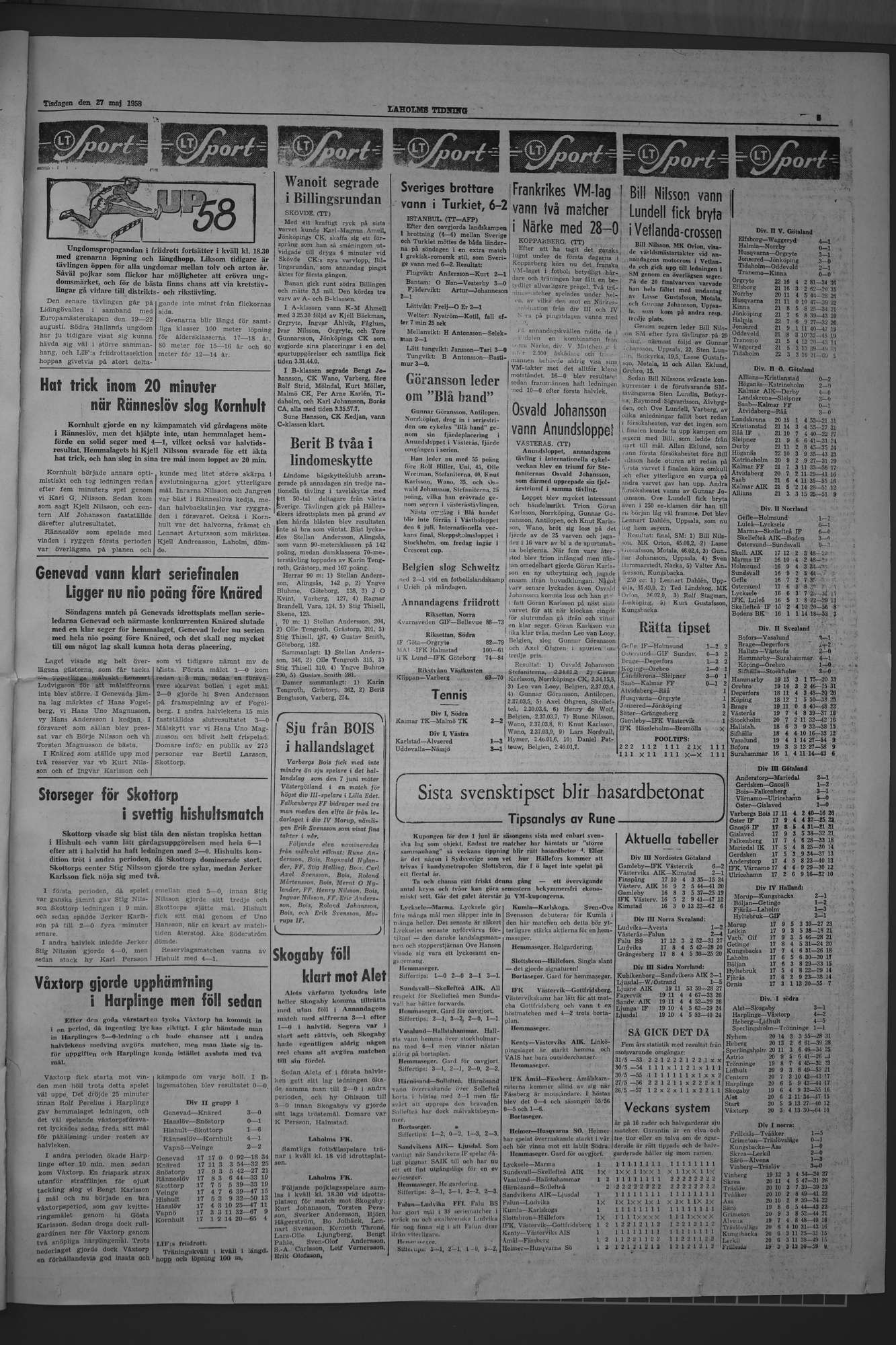 Laholms Tidning Tisdag 27 maj 1958, sida 5