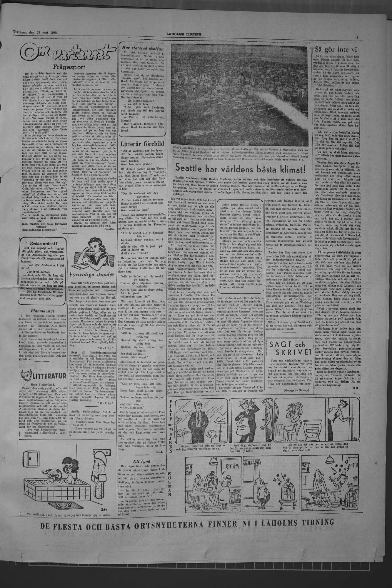 Laholms Tidning Tisdag 27 maj 1958, sida 7