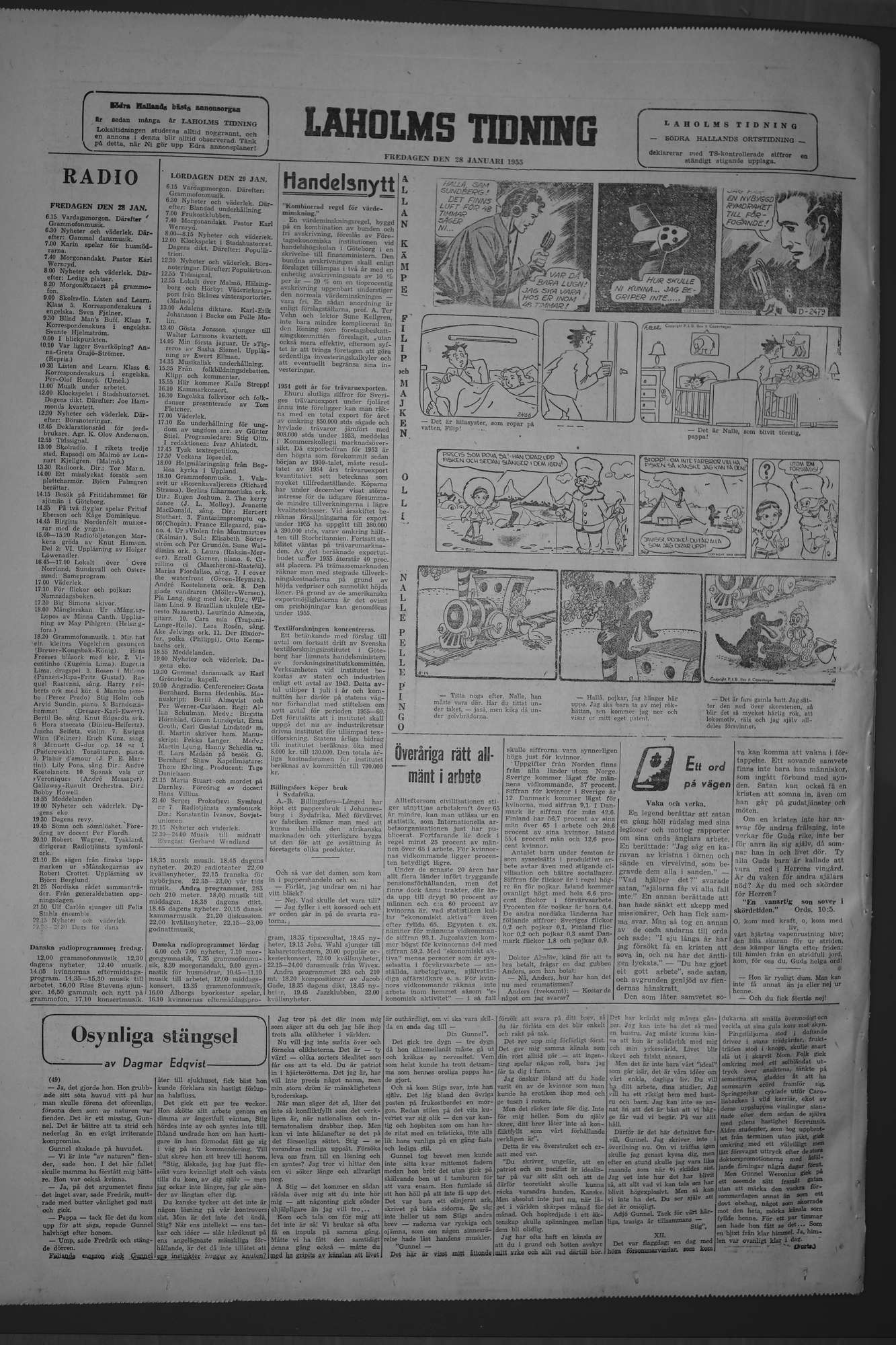 Laholms Tidning Fredag 28 januari 1955, sida 8