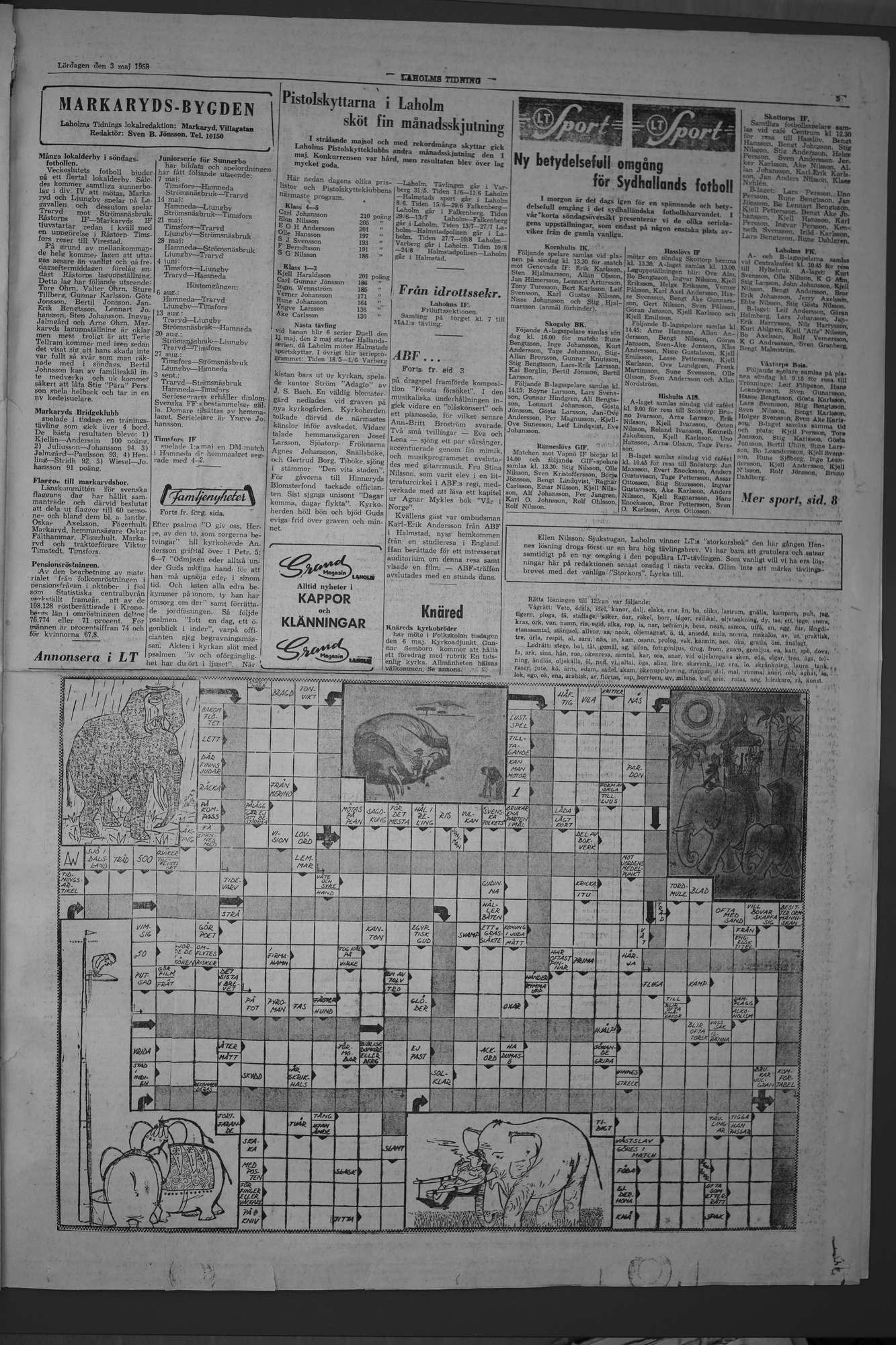 Laholms Tidning Lördag 3 maj 1958, sida 5