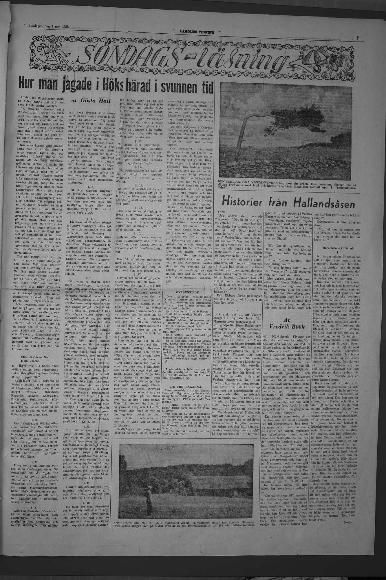 Laholms Tidning Lördag 3 maj 1958, sida 7