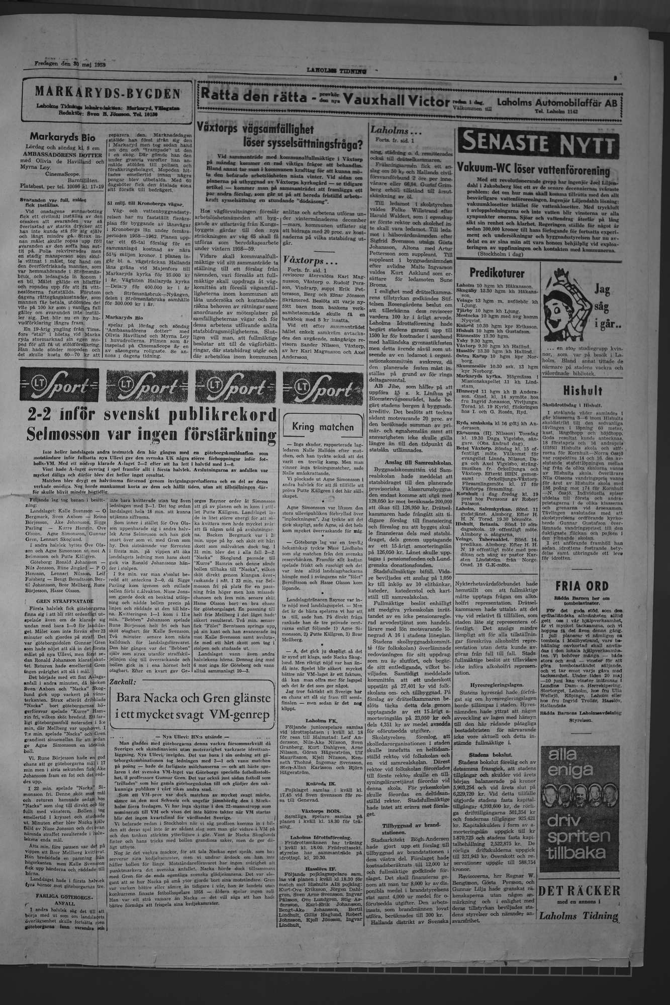 Laholms Tidning Fredag 30 maj 1958, sida 3