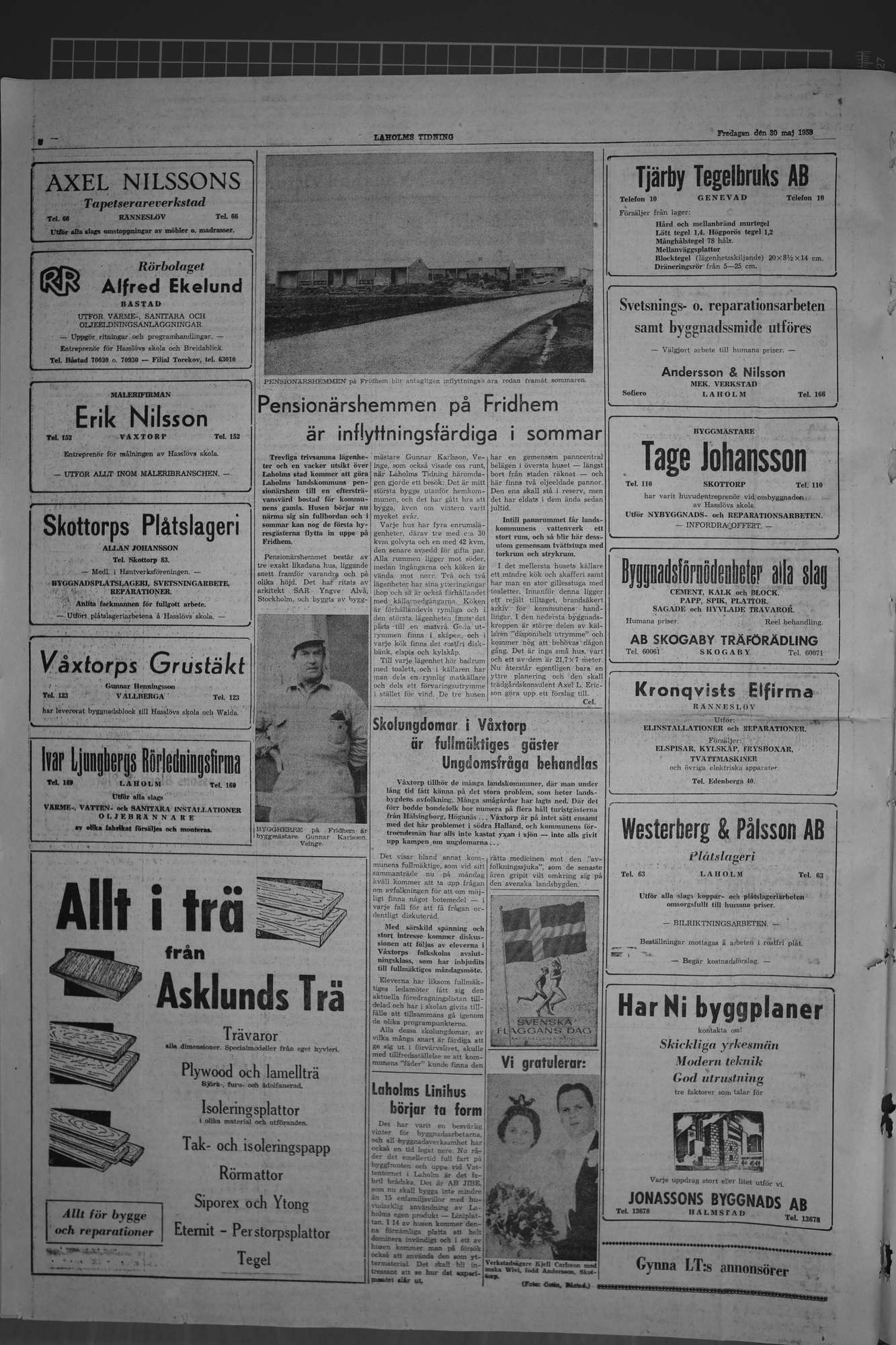 Laholms Tidning Fredag 30 maj 1958, sida 4
