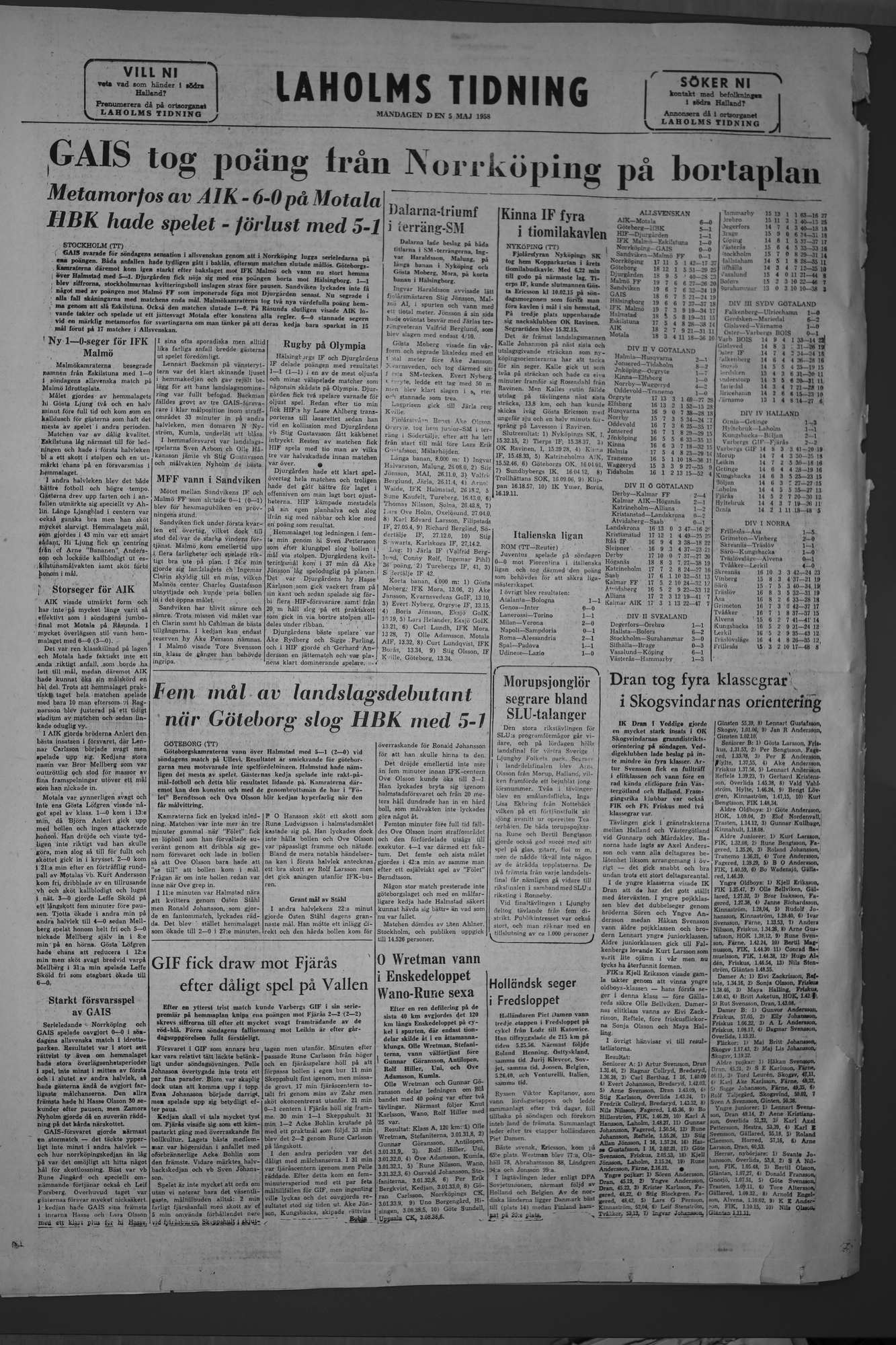 Laholms Tidning Måndag 5 maj 1958, sida 8