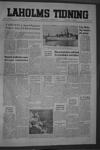Förstasidan, Måndag 5 september 1955