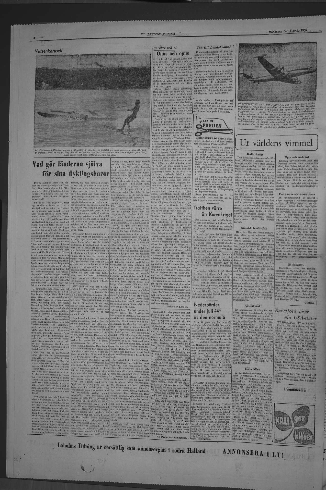 Laholms Tidning Måndag 5 september 1955, sida 6