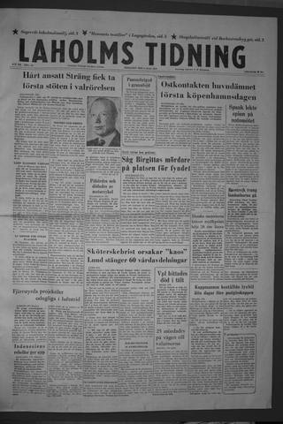 Förstasidan, Tisdag 6 maj 1958