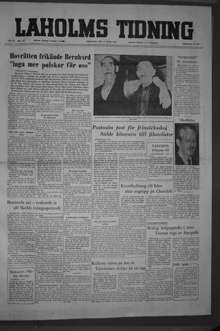 Förstasidan, Lördag 9 april 1955