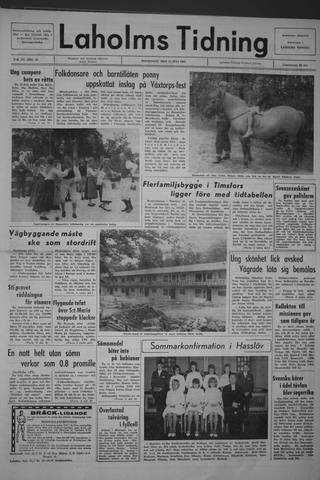 Förstasidan, Måndag 12 juli 1965