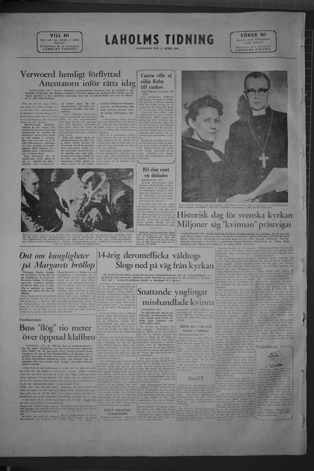 Laholms Tidning Måndag 11 april 1960, sida 8