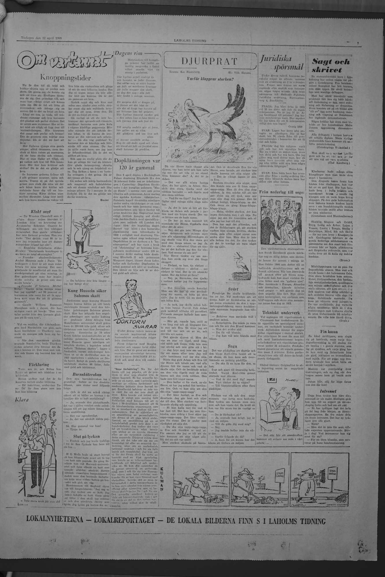 Laholms Tidning Tisdag 12 april 1960, sida 7