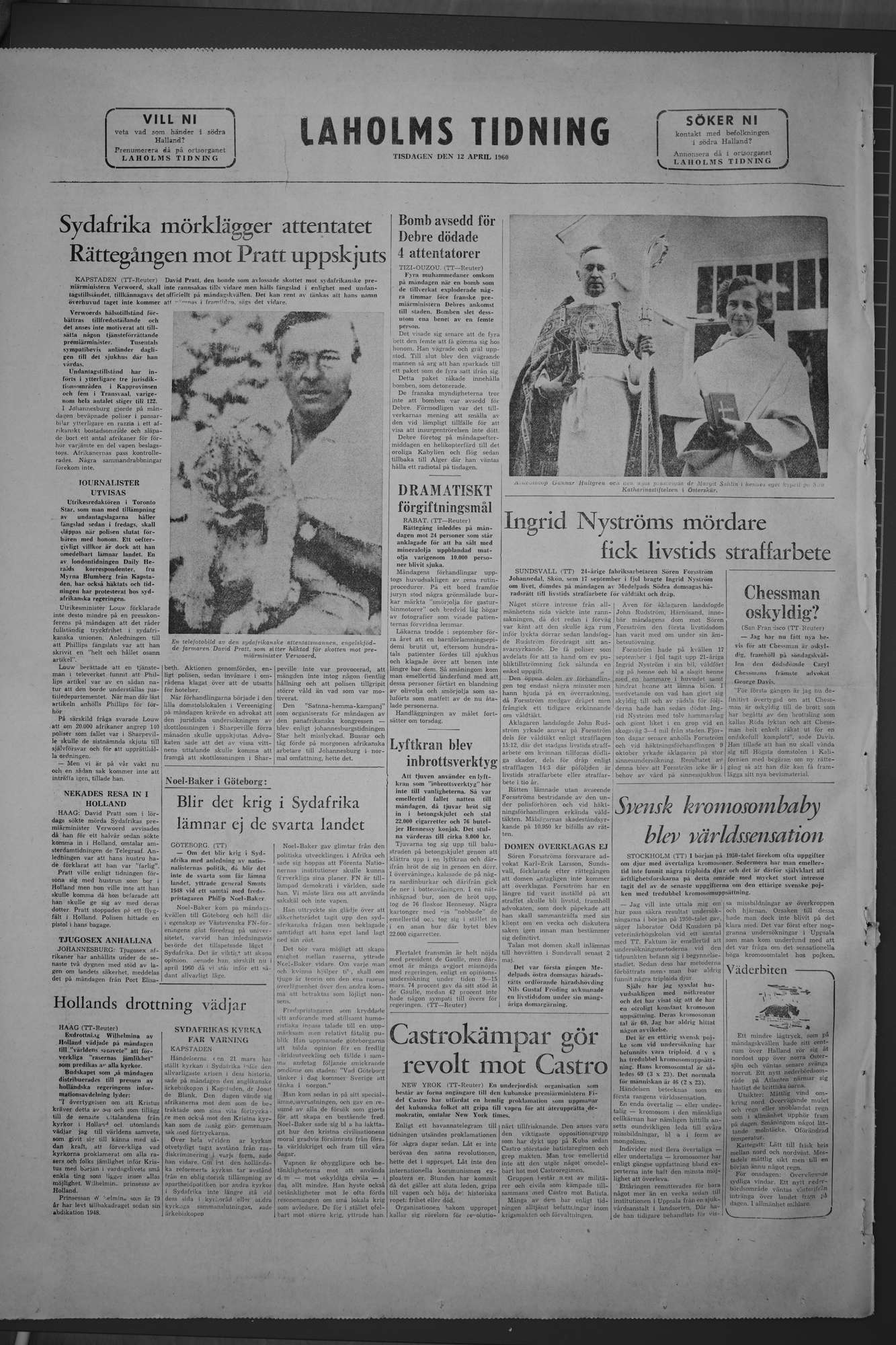 Laholms Tidning Tisdag 12 april 1960, sida 8