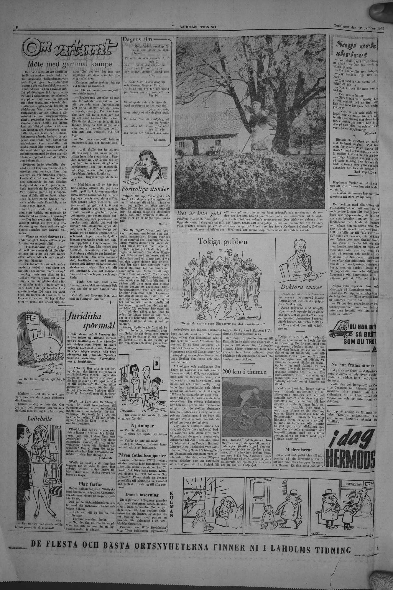 Laholms Tidning Torsdag 12 oktober 1961, sida 6