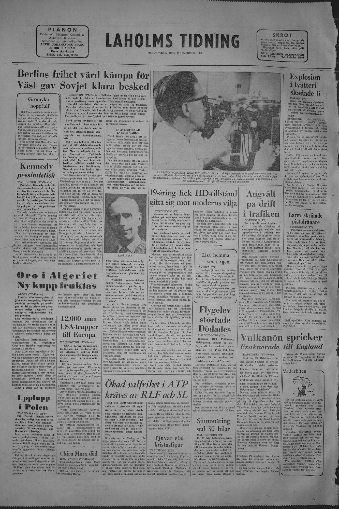 Laholms Tidning Torsdag 12 oktober 1961, sida 8