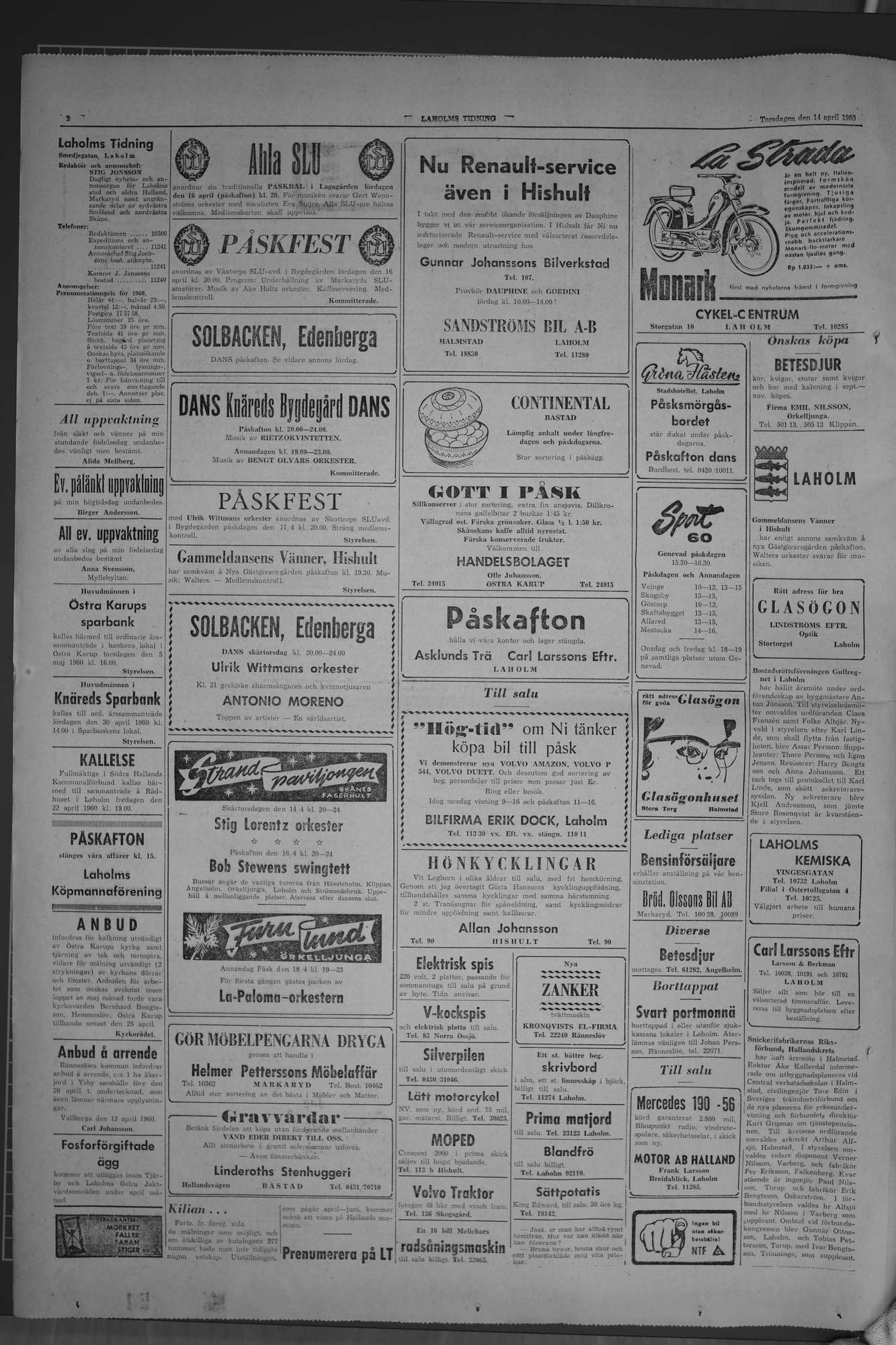 Laholms Tidning Torsdag 14 april 1960, sida 2