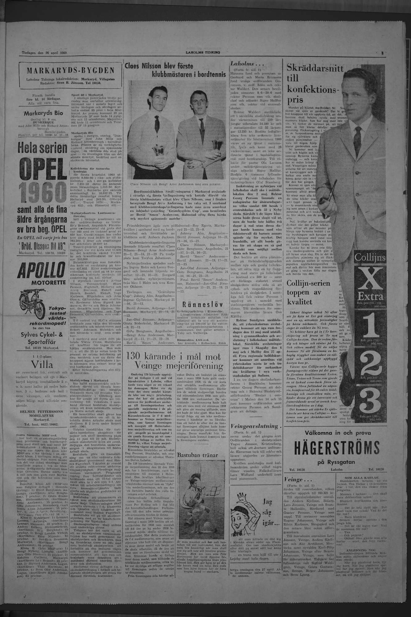 Laholms Tidning Tisdag 26 april 1960, sida 3