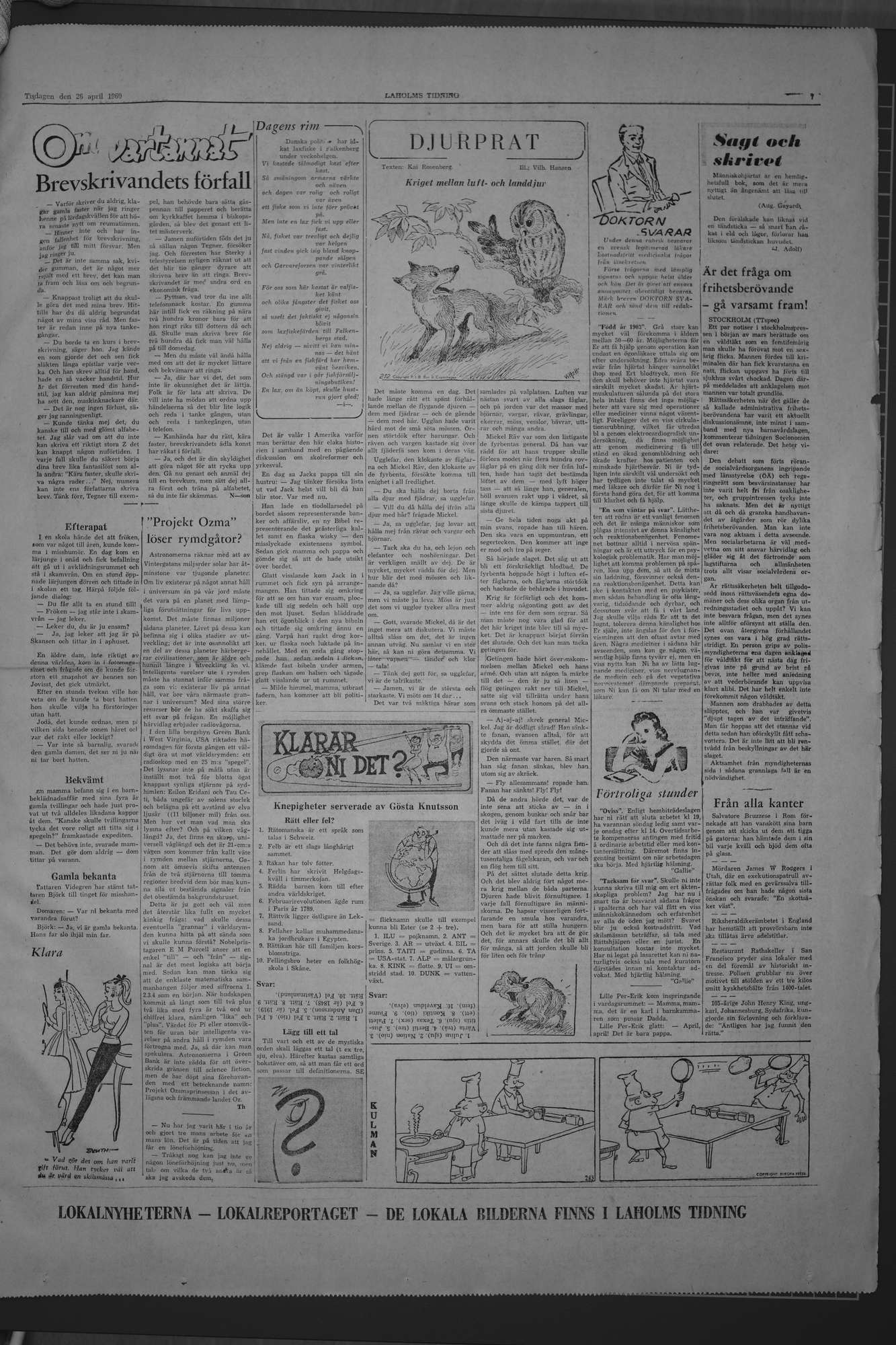 Laholms Tidning Tisdag 26 april 1960, sida 7