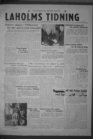 Förstasidan, Tisdag 5 april 1960