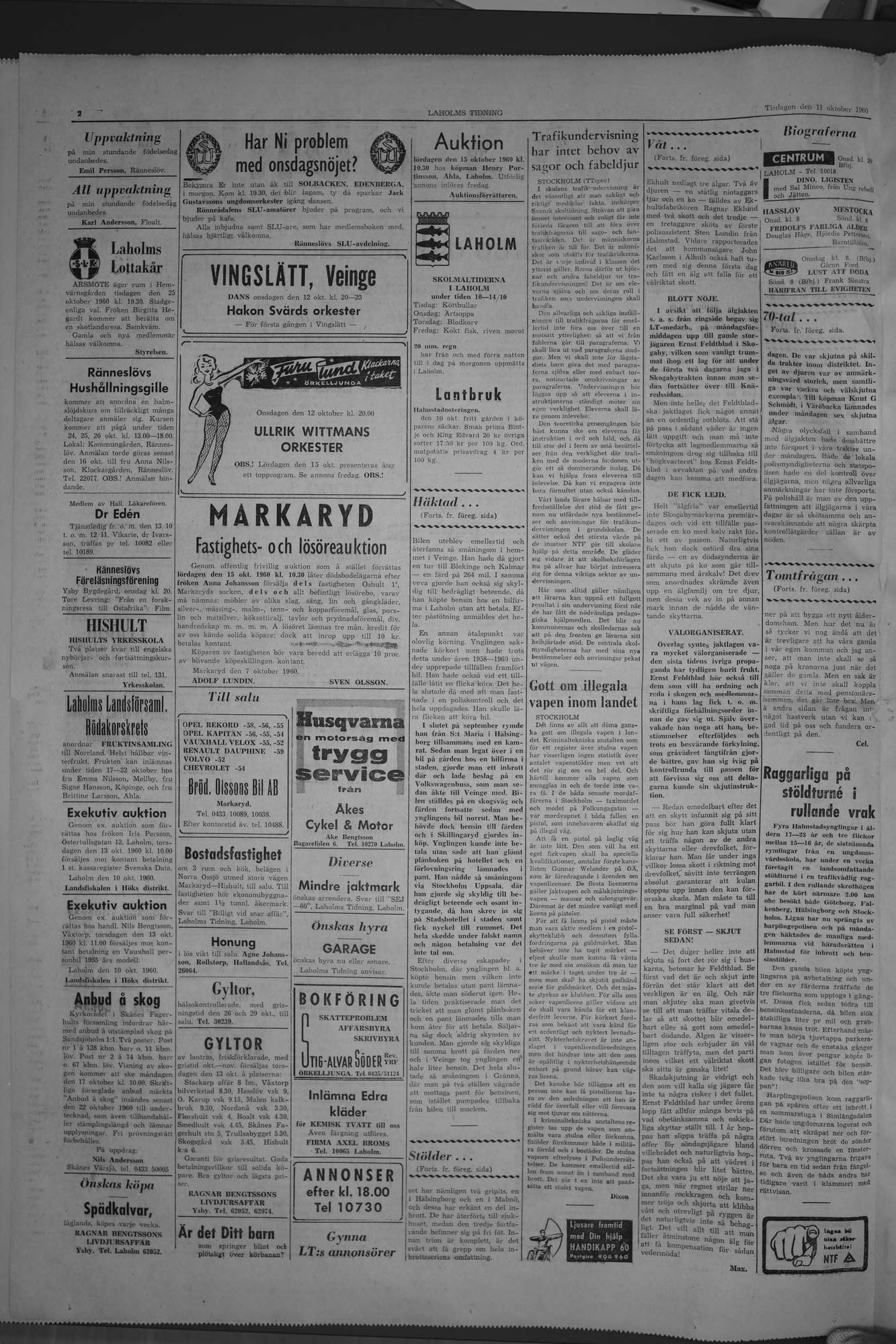 Laholms Tidning Tisdag 11 oktober 1960, sida 2
