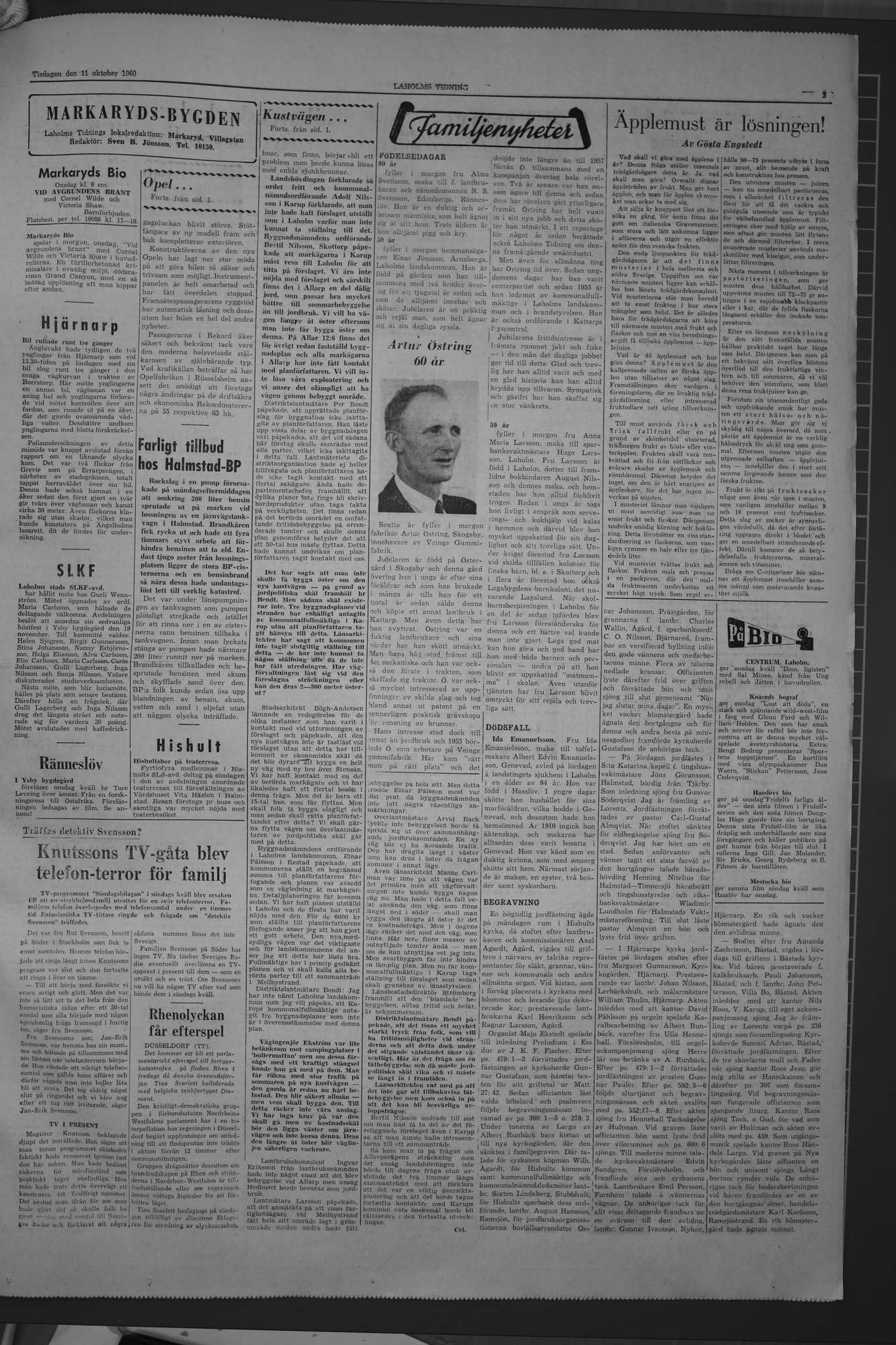 Laholms Tidning Tisdag 11 oktober 1960, sida 3