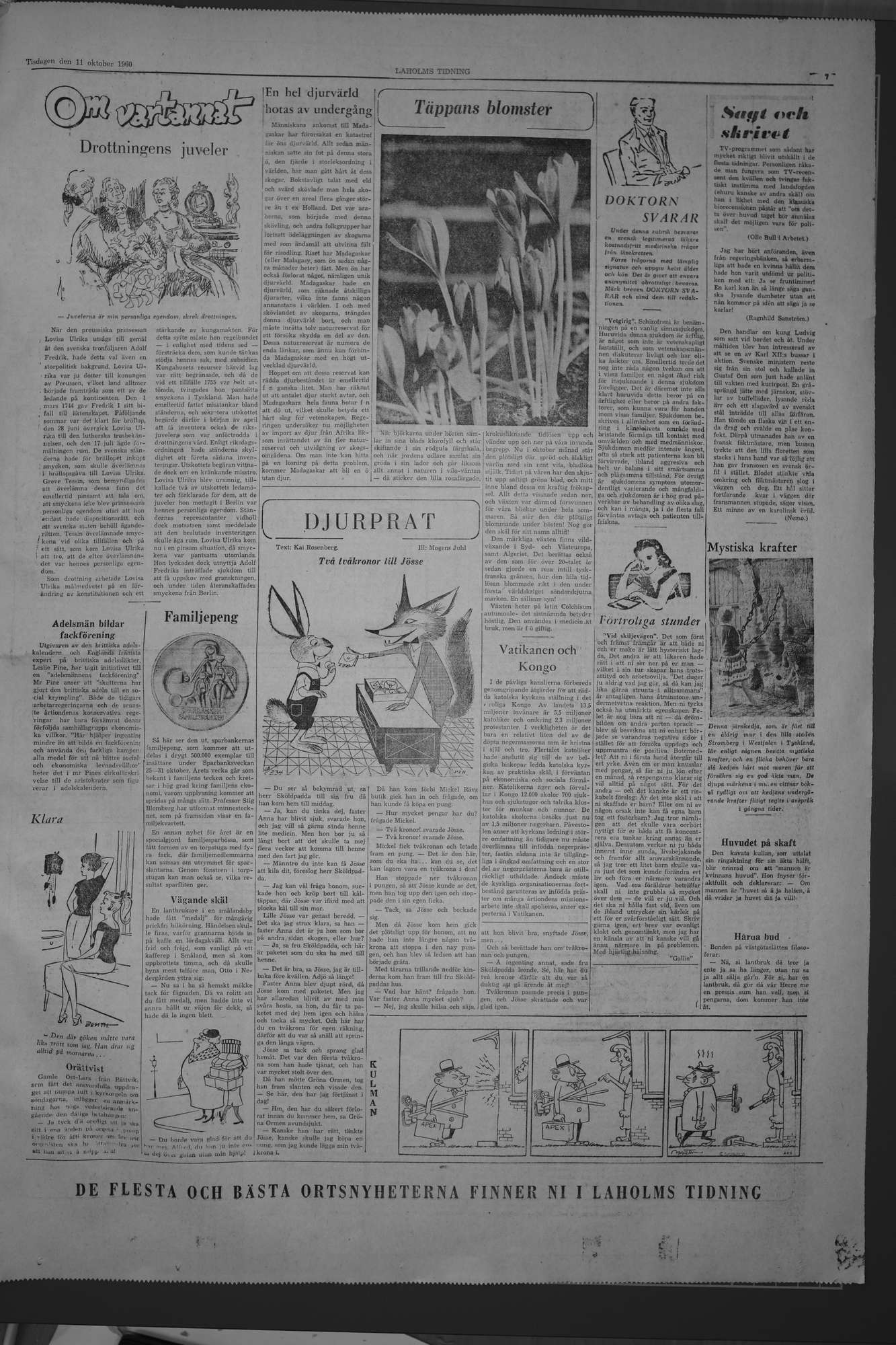 Laholms Tidning Tisdag 11 oktober 1960, sida 7
