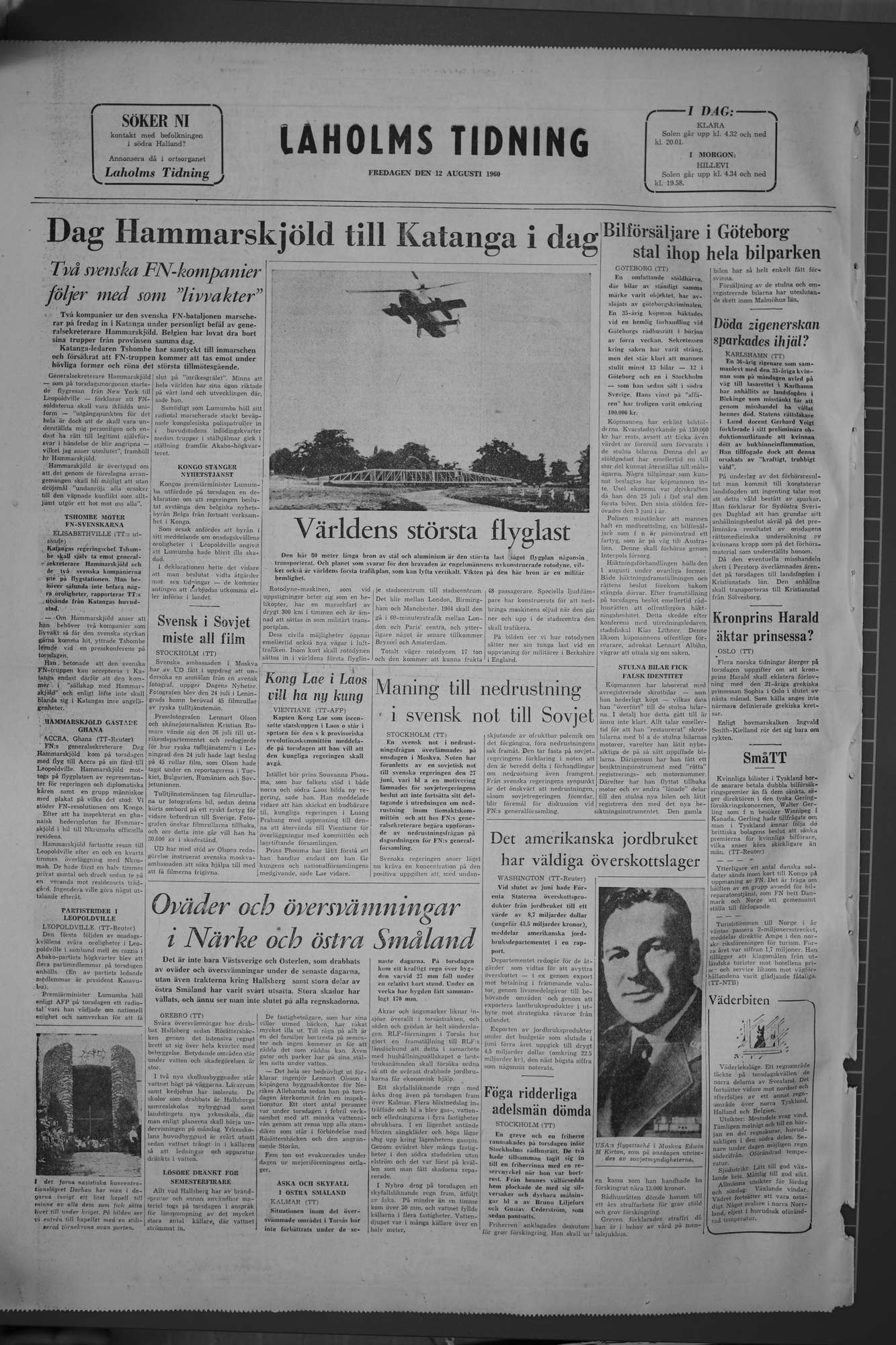 Laholms Tidning Fredag 12 augusti 1960, sida 8