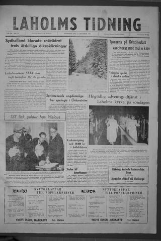 Förstasidan, Måndag 12 december 1960