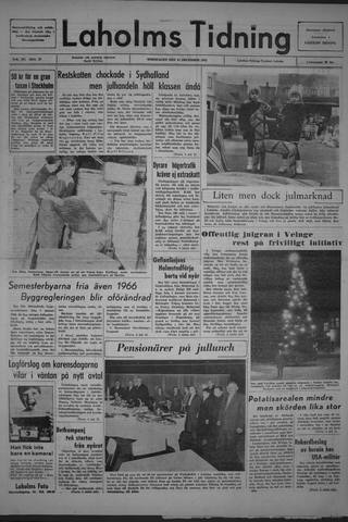 Förstasidan, Torsdag 23 december 1965