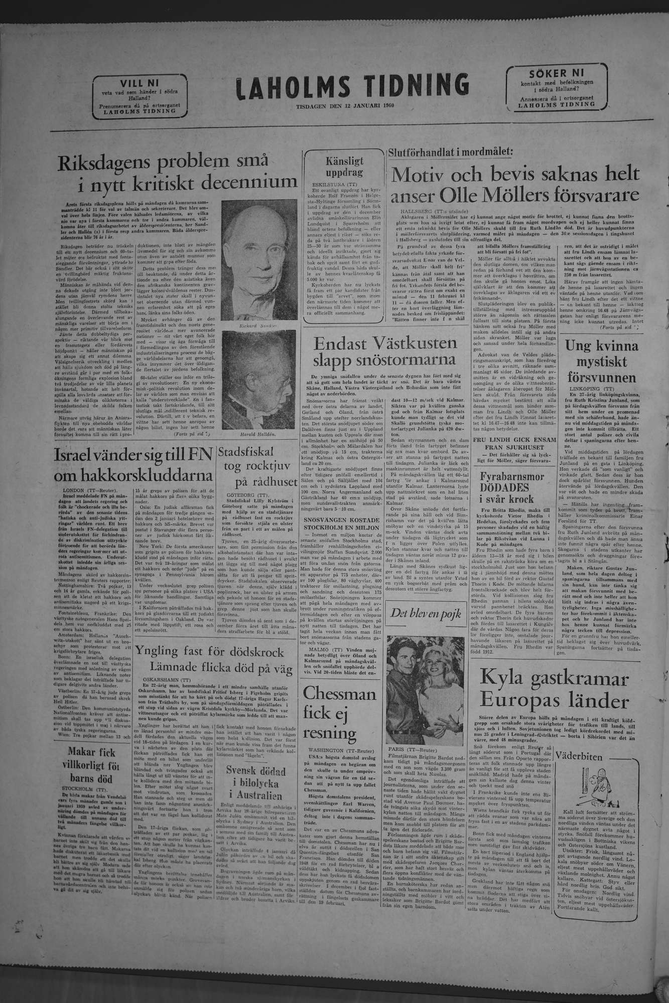 Laholms Tidning Tisdag 12 januari 1960, sida 8