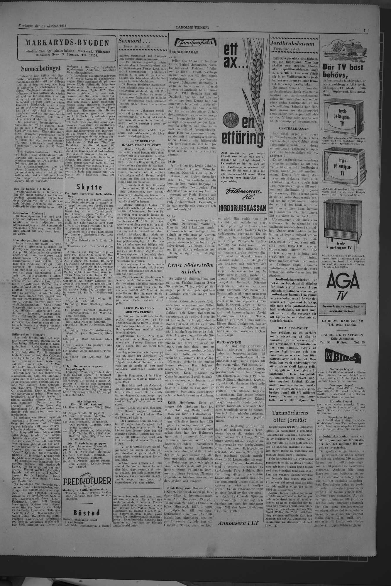 Laholms Tidning Onsdag 12 oktober 1960, sida 3