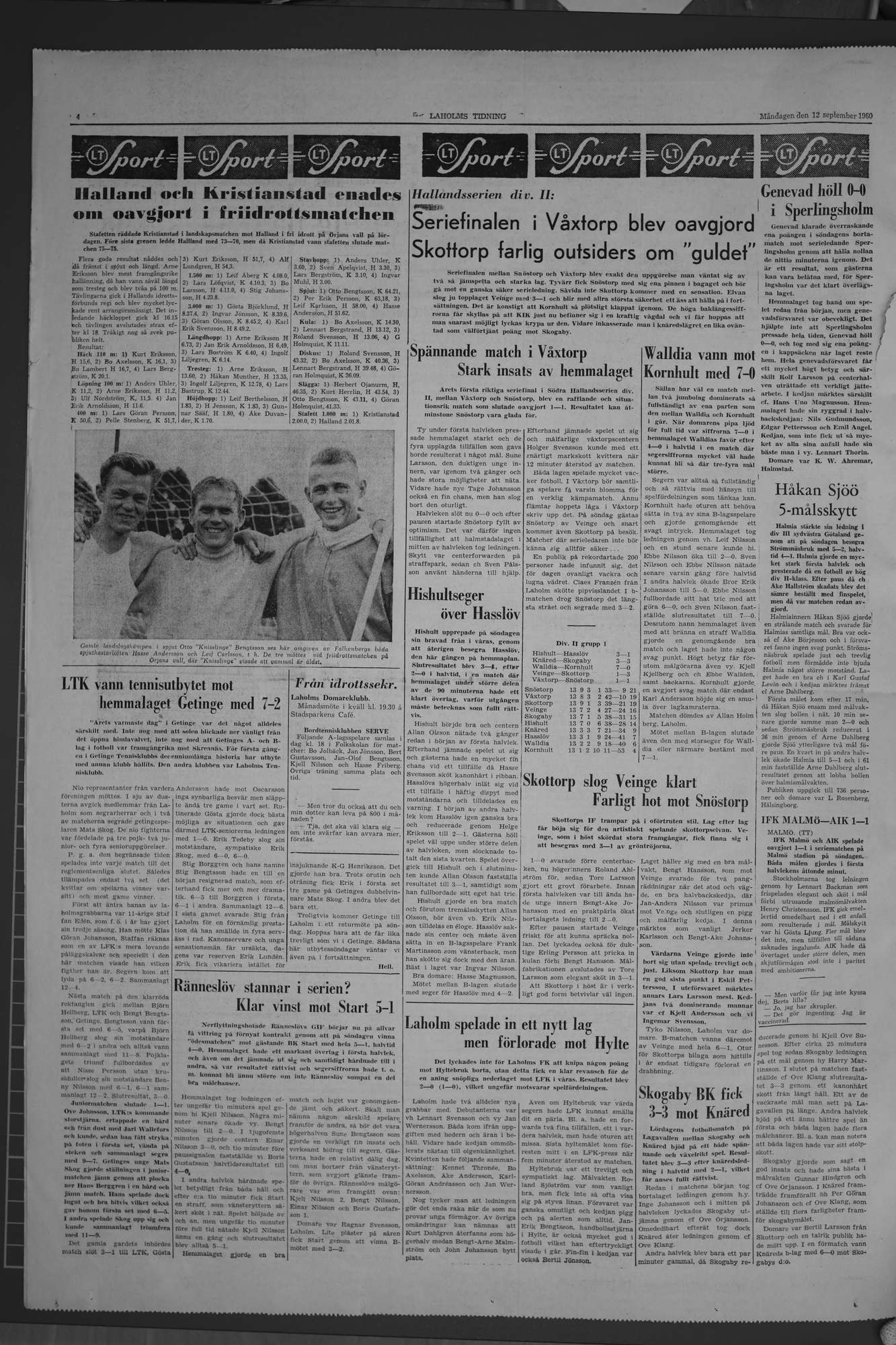 Laholms Tidning Måndag 12 september 1960, sida 4