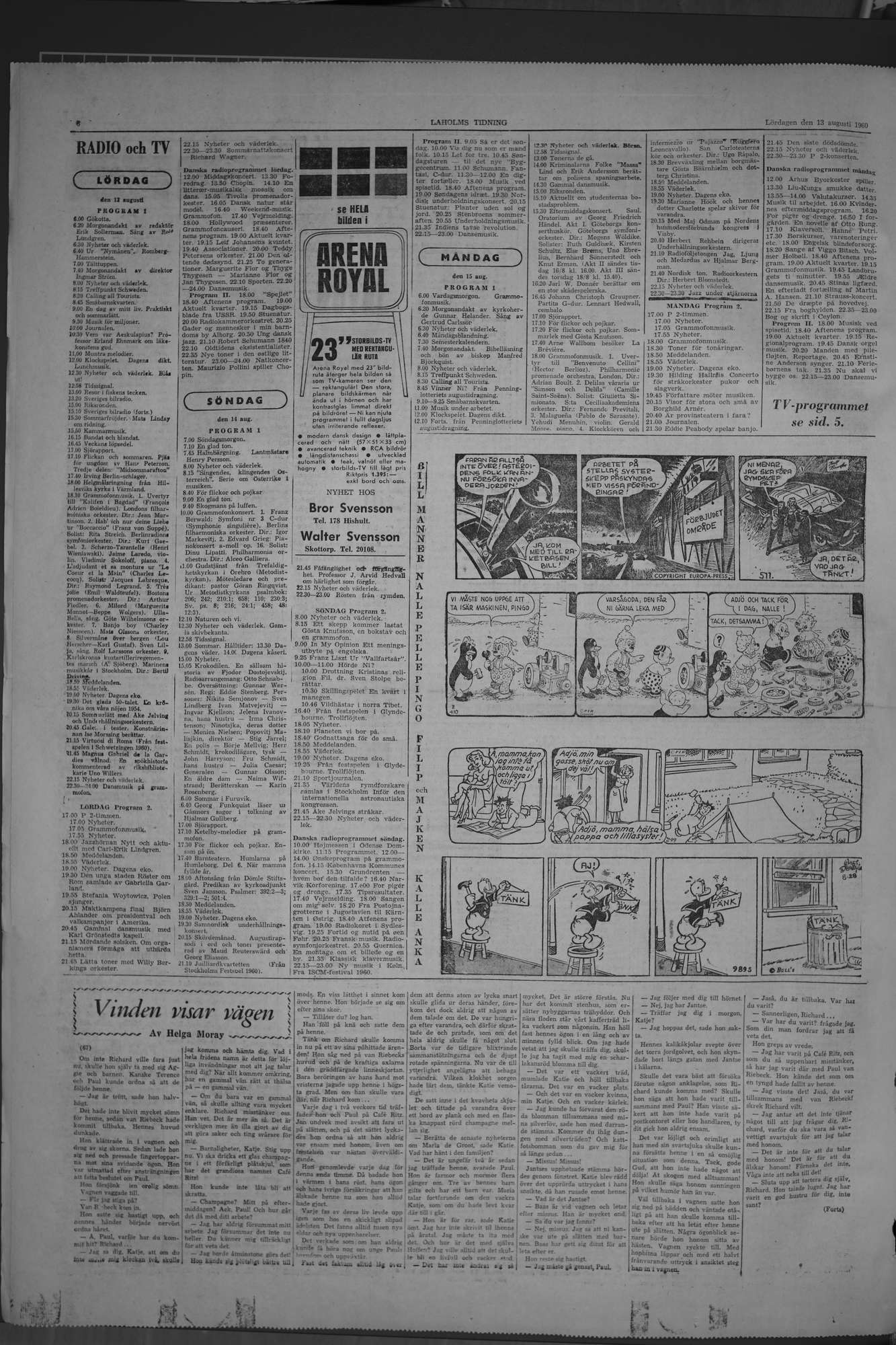 Laholms Tidning Lördag 13 augusti 1960, sida 6