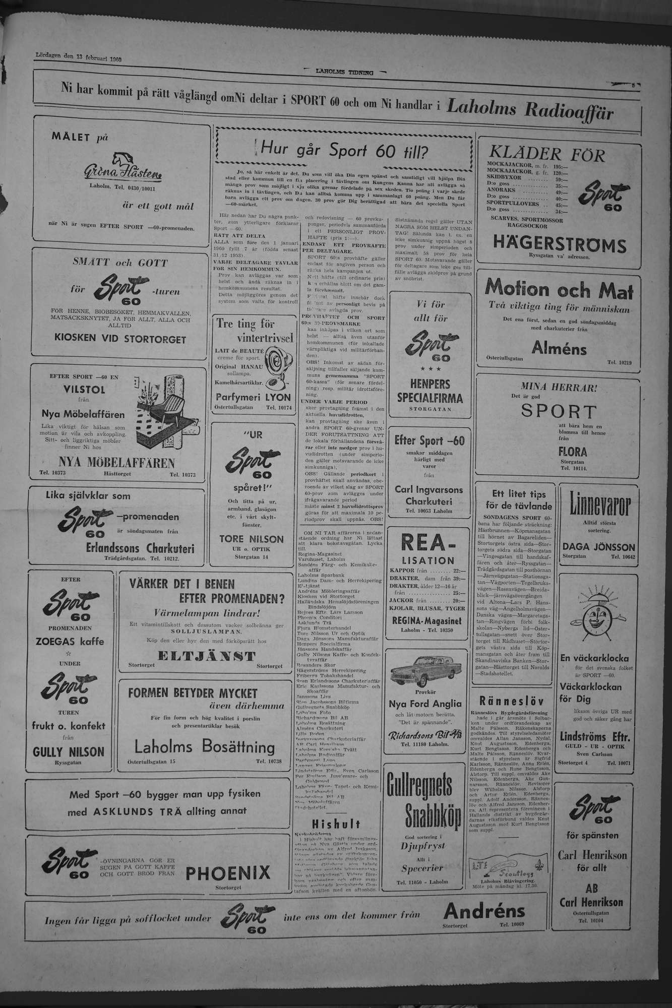 Laholms Tidning Lördag 13 februari 1960, sida 5