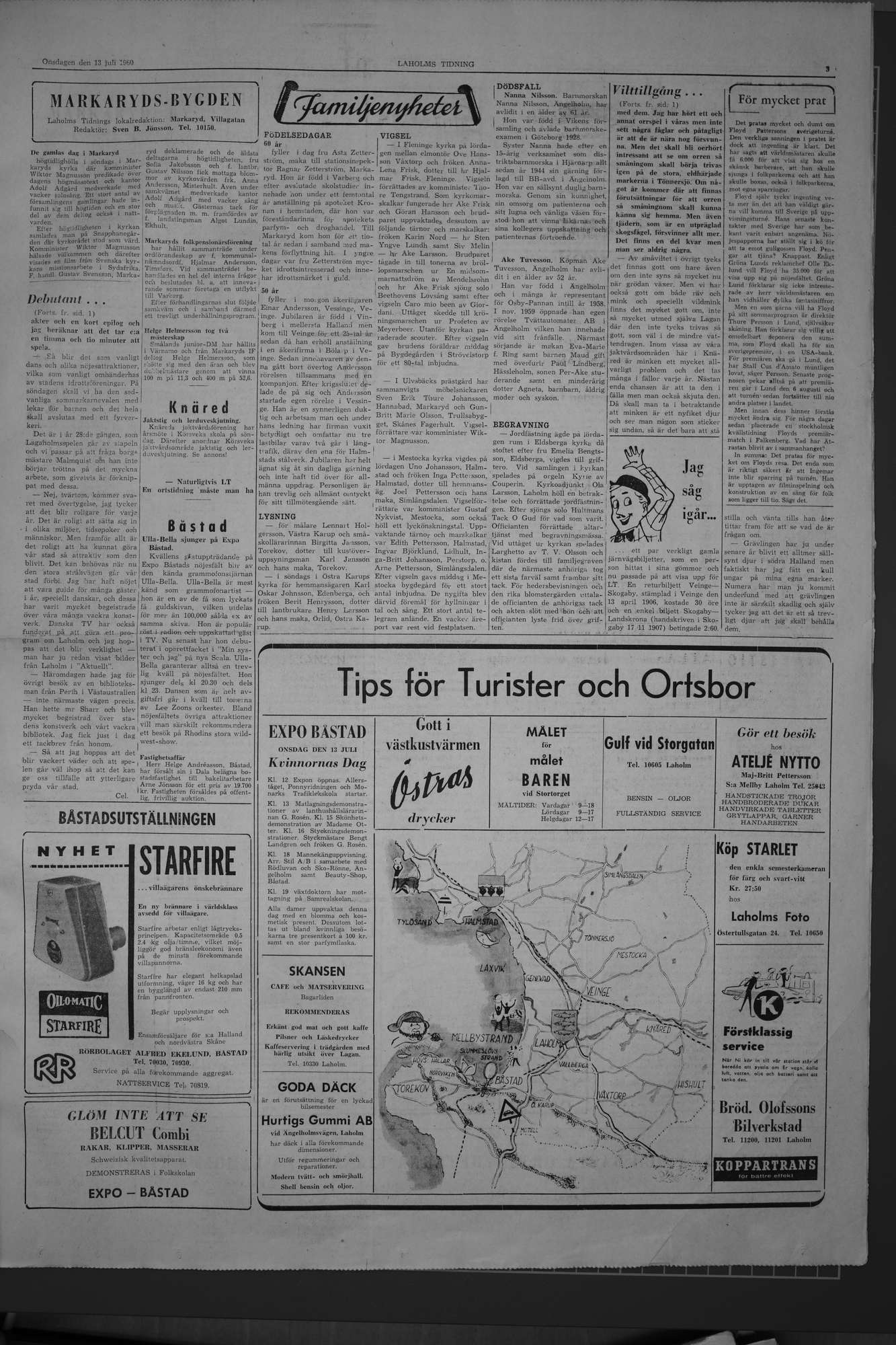Laholms Tidning Onsdag 13 juli 1960, sida 3