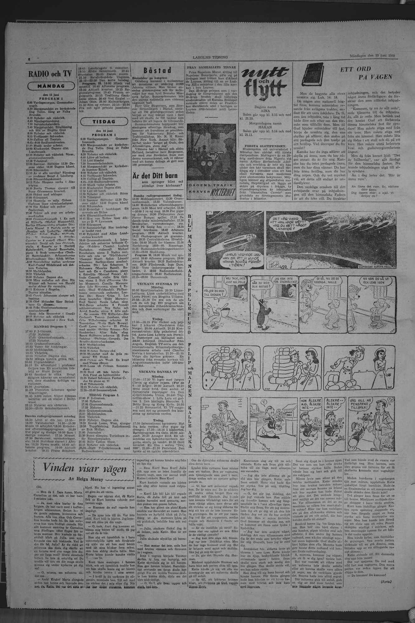 Laholms Tidning Måndag 13 juni 1960, sida 6