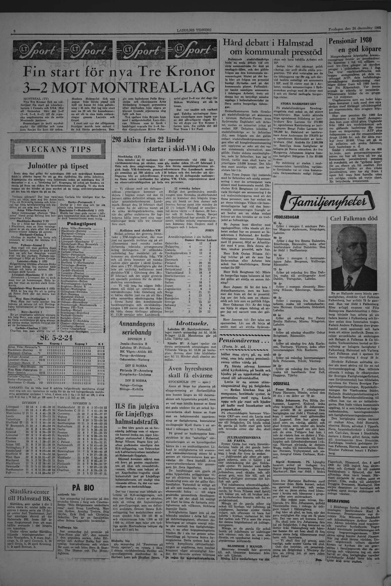 Laholms Tidning Fredag 24 december 1965, sida 6