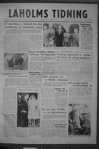 Förstasidan, Tisdag 13 september 1960