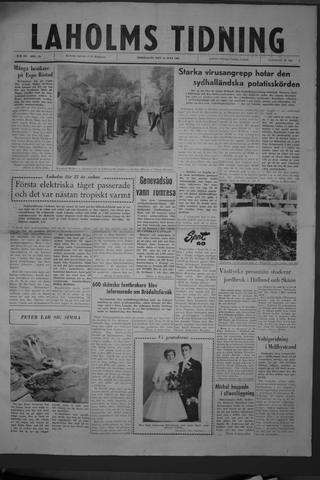 Förstasidan, Torsdag 14 juli 1960