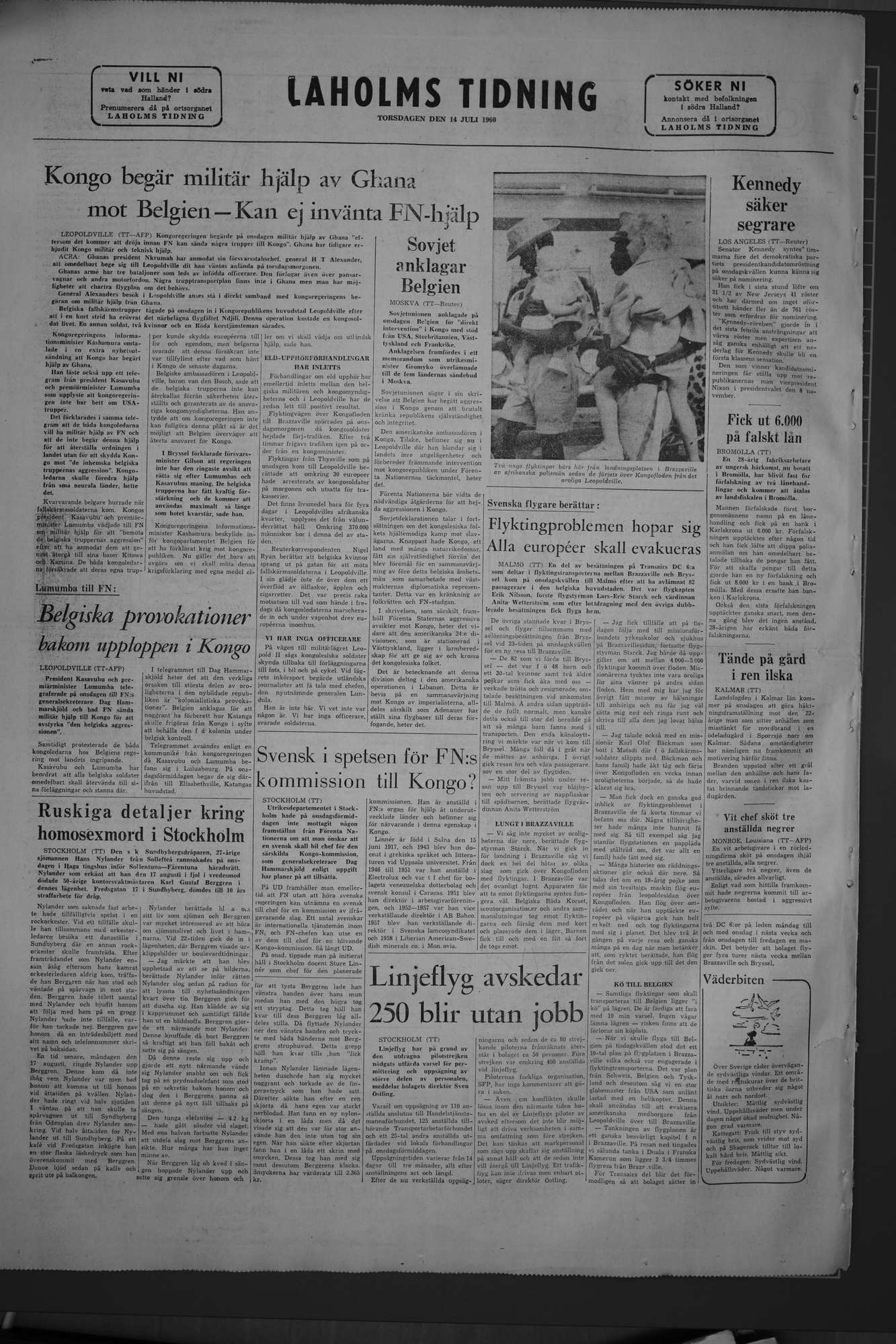 Laholms Tidning Torsdag 14 juli 1960, sida 8