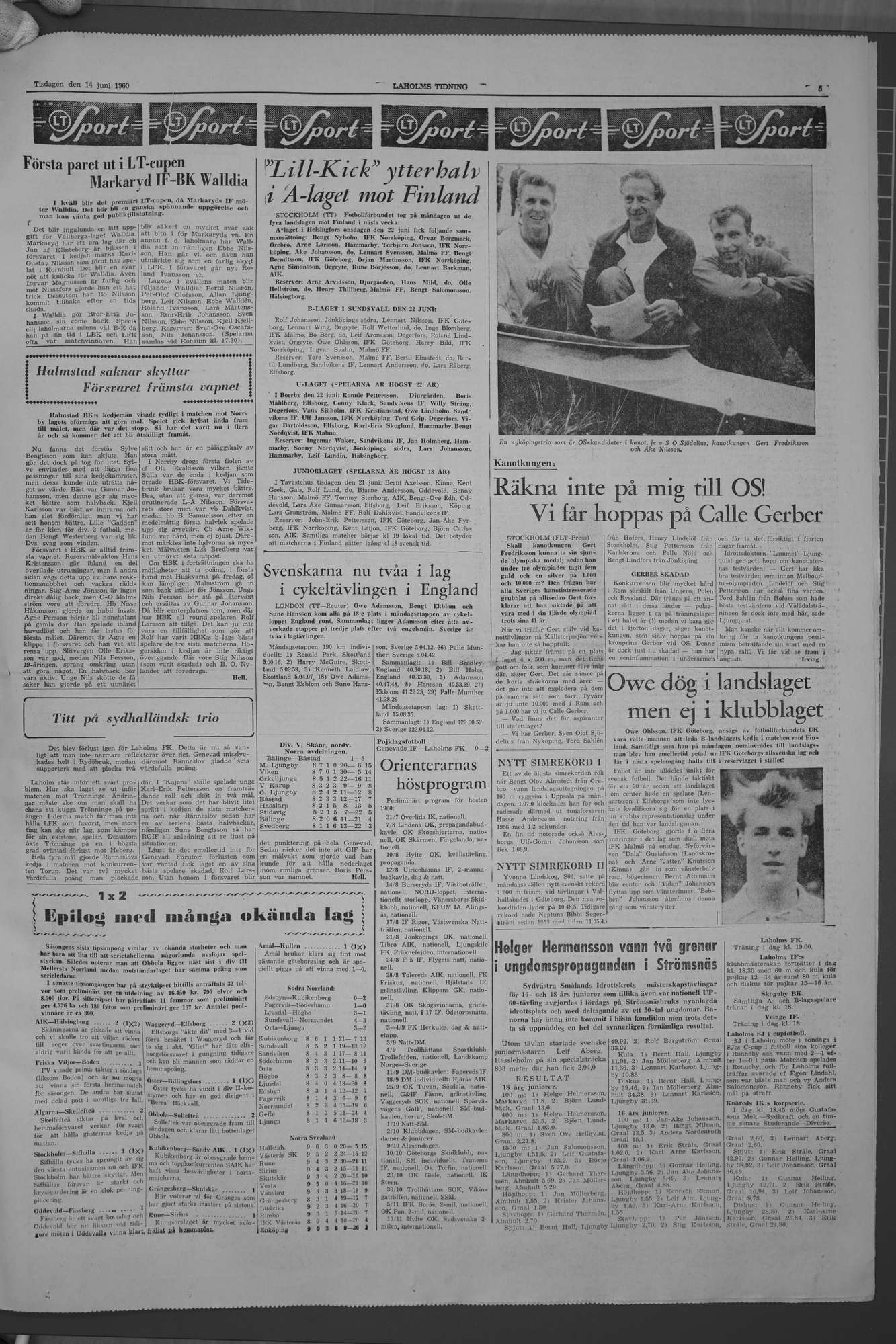Laholms Tidning Tisdag 14 juni 1960, sida 5