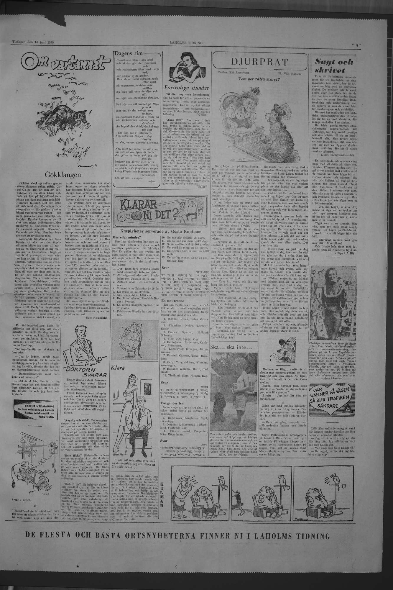 Laholms Tidning Tisdag 14 juni 1960, sida 7