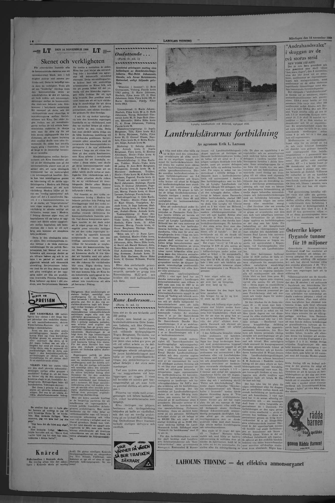 Laholms Tidning Måndag 14 november 1960, sida 4