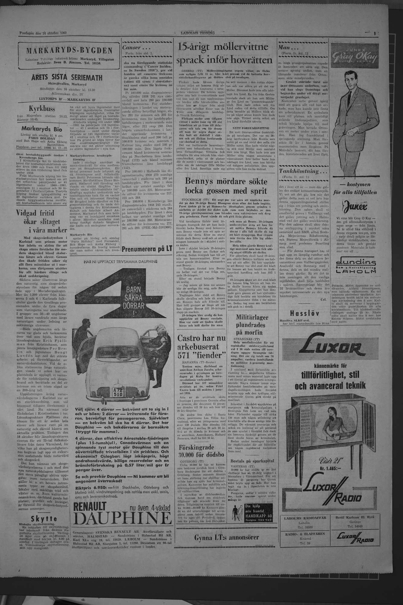 Laholms Tidning Fredag 14 oktober 1960, sida 3
