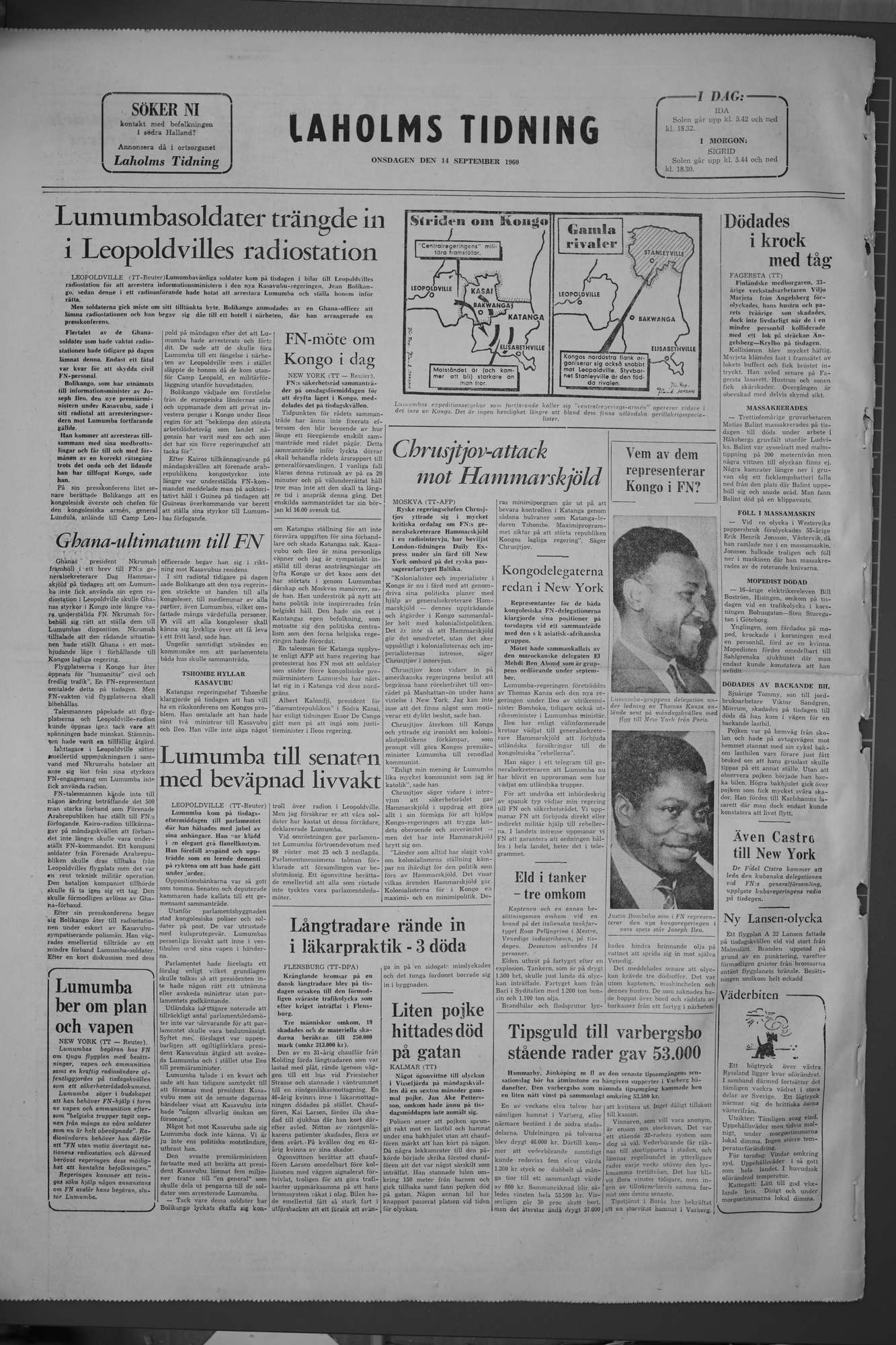 Laholms Tidning Onsdag 14 september 1960, sida 8