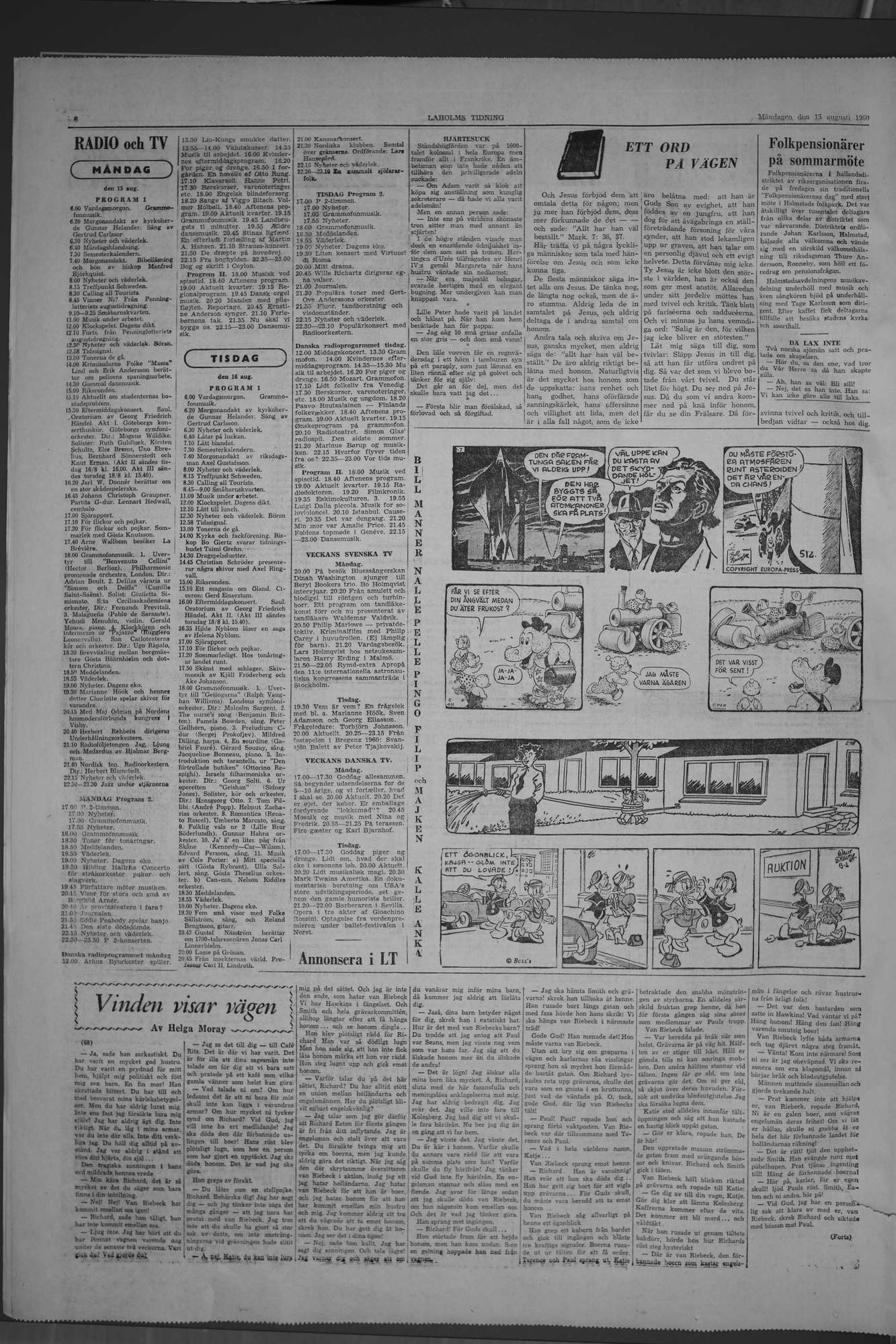 Laholms Tidning Måndag 15 augusti 1960, sida 6