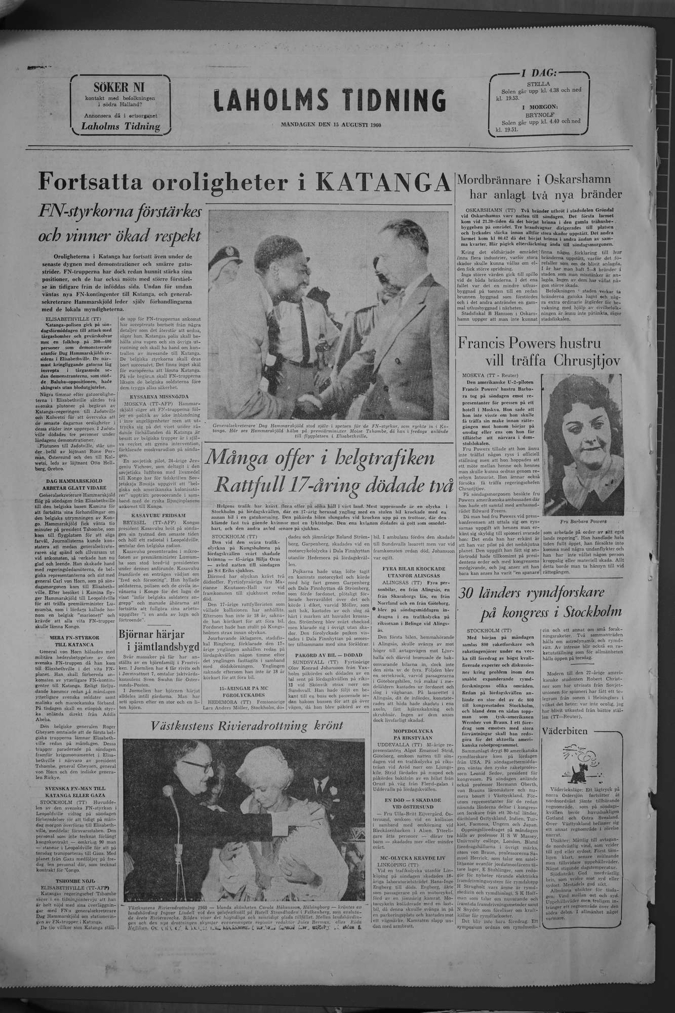 Laholms Tidning Måndag 15 augusti 1960, sida 8